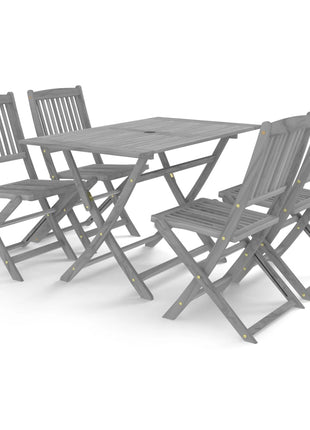 5-Delige Tuinset Massief Acaciahout Grijs