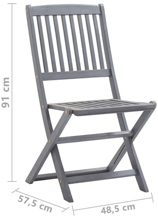 5-Delige Tuinset Massief Acaciahout Grijs