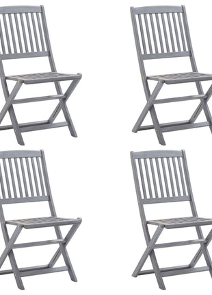 5-Delige Tuinset Massief Acaciahout Grijs