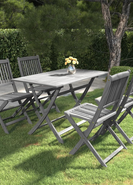 5-Delige Tuinset Massief Acaciahout Grijs