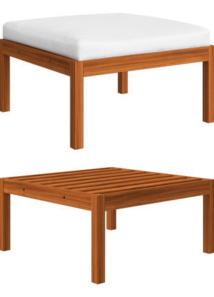 1 Tuinloungeset Met Kussens Crèmekleurig Acaciahout En Touw