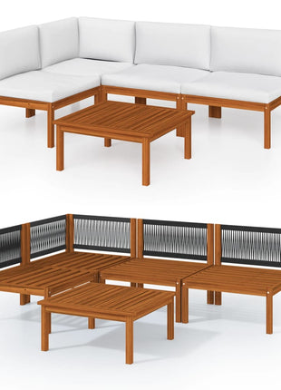5-Delige Tuinloungeset Met Kussens Crème 63X63 Cm
