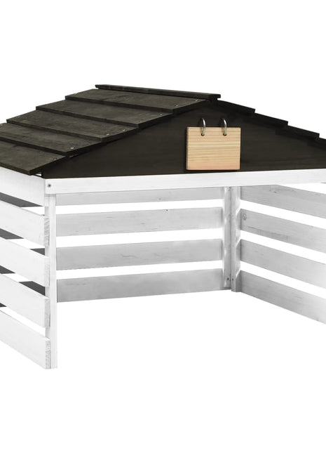 Overkapping voor grasmaaier 78x74x54 cm vurenhout zwart en wit