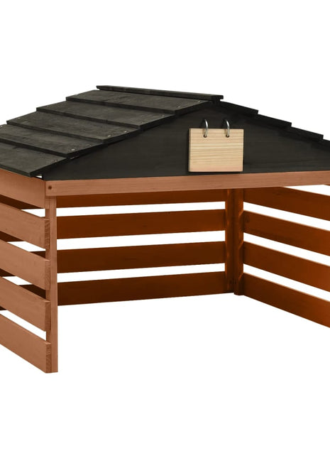 Overkapping voor grasmaaier 78x74x54 cm vurenhout zwart bruin