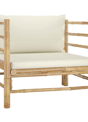 5-Delige Loungeset Met Witte Kussens Bamboe