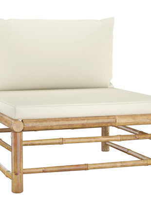 9-Delige Loungeset Met Witte Kussens Bamboe