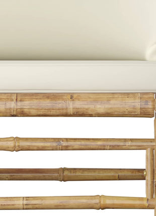 9-Delige Loungeset Met Witte Kussens Bamboe