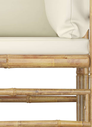 6-Delige Loungeset Met Witte Kussens Bamboe