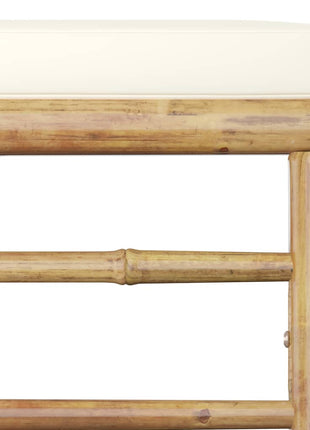 3-Delige Loungeset Met Witte Kussens Bamboe