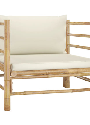 7-Delige Loungeset Met Witte Kussens Bamboe