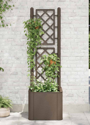 Plantenbak Hoog Met Latwerk En Zelfbewateringssysteem Mokka