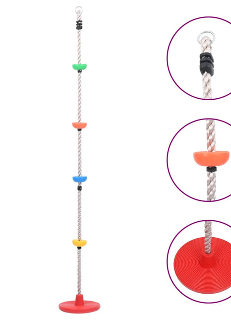 Schommelklimtouw met plateaus en schijf 200 cm