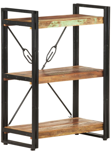 Boekenkast met 3 schappen 60x30x80 cm massief gerecycled hout