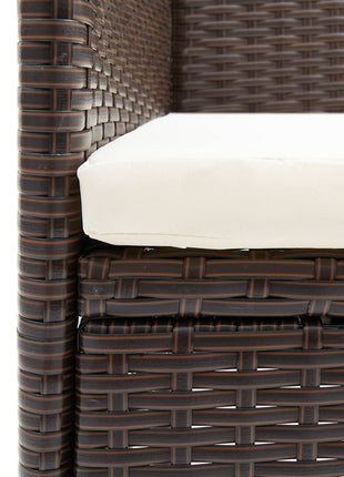 3-Delige Bistroset Poly Rattan En Gehard Glas