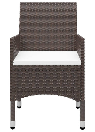 3-Delige Bistroset Poly Rattan En Gehard Glas
