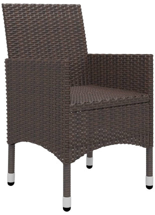 3-Delige Bistroset Poly Rattan En Gehard Glas