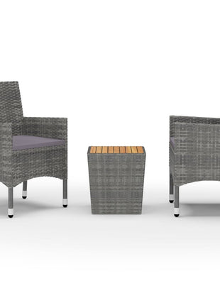 3-Delige Bistroset Poly Rattan En Acaciahout