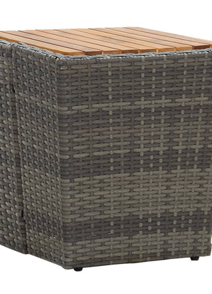 3-Delige Bistroset Poly Rattan En Acaciahout