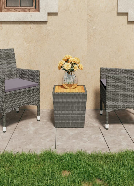 3-Delige Bistroset Poly Rattan En Acaciahout