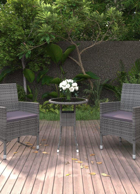 3-Delige Tuinset Poly Rattan