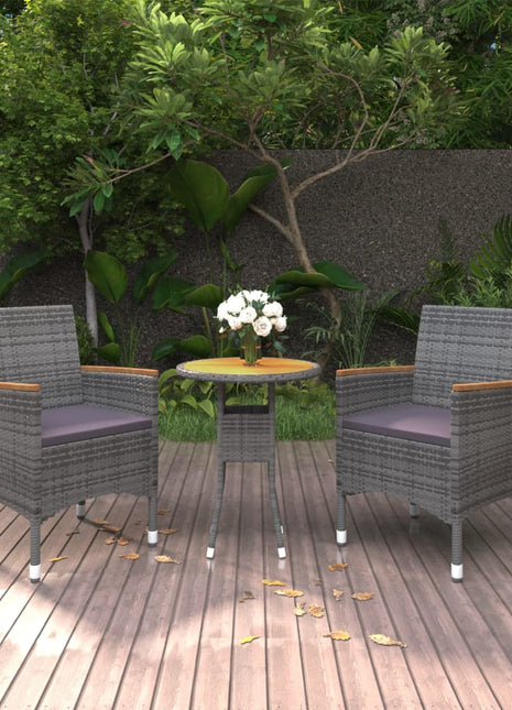 3-Delige Tuinset Poly Rattan