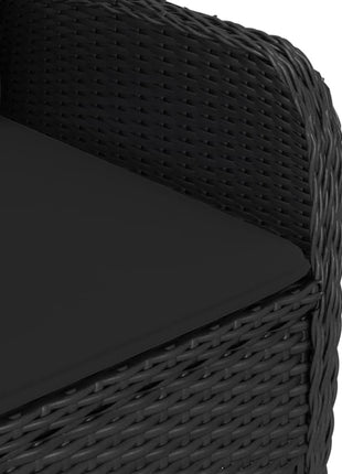 3-Delige Bistroset Poly Rattan En Glas