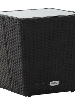 3-Delige Bistroset Poly Rattan En Glas