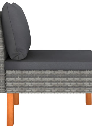 Middenbanken 3 St Poly Rattan En Massief Eucalyptushout
