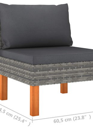 Middenbanken 3 St Poly Rattan En Massief Eucalyptushout