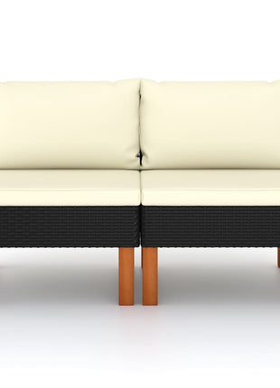 Middenbanken 2 St Poly Rattan En Massief Eucalyptushout