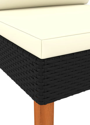 Middenbanken 2 St Poly Rattan En Massief Eucalyptushout