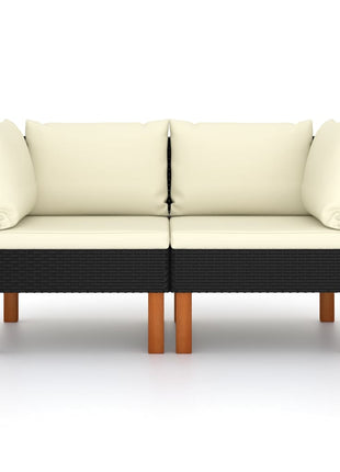 Hoekbanken 2 St Poly Rattan En Massief Eucalyptushout