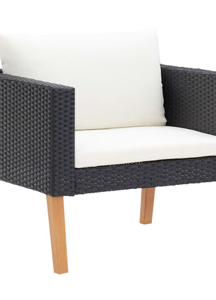 5-Delige Loungeset Met Kussens Poly Rattan