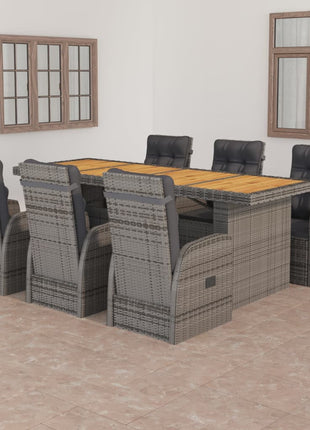 7-Delige Tuinset Met Kussens Poly Rattan