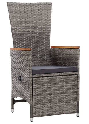 3-Delige Loungeset Met Kussens Poly Rattan Grijs