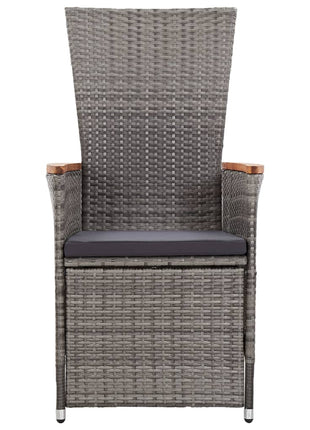 3-Delige Loungeset Met Kussens Poly Rattan Grijs
