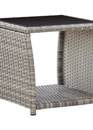3-Delige Loungeset Met Kussens Poly Rattan Grijs