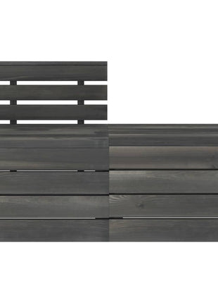 2-Delige Loungeset Pallet Massief Grenenhout Donkergrijs Grijs