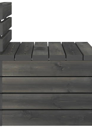 2-Delige Loungeset Pallet Massief Grenenhout Donkergrijs Grijs