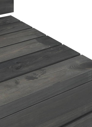 2-Delige Loungeset Pallet Massief Grenenhout Donkergrijs Grijs