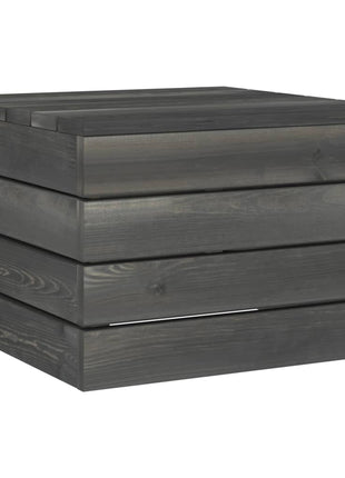 2-Delige Loungeset Pallet Massief Grenenhout Donkergrijs Grijs