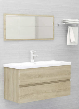Wastafelkast 90X38,5X45 Cm Bewerkt Hout Kleurig Sonoma Eiken