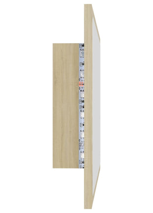 Badkamerspiegel LED 60x8,5x37 cm acryl sonoma eikenkleurig