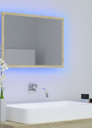 Badkamerspiegel LED 60x8,5x37 cm acryl sonoma eikenkleurig