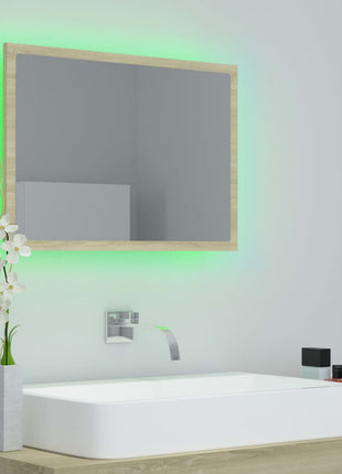 Badkamerspiegel LED 60x8,5x37 cm acryl sonoma eikenkleurig