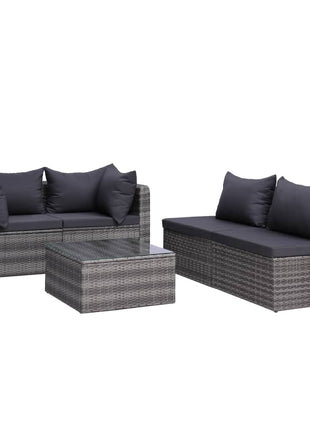 8-Delige Loungeset Met Kussens Poly Rattan