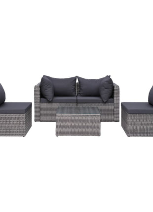 8-Delige Loungeset Met Kussens Poly Rattan