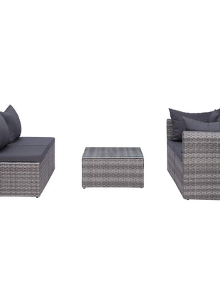 8-Delige Loungeset Met Kussens Poly Rattan