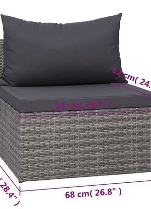 8-Delige Loungeset Met Kussens Poly Rattan