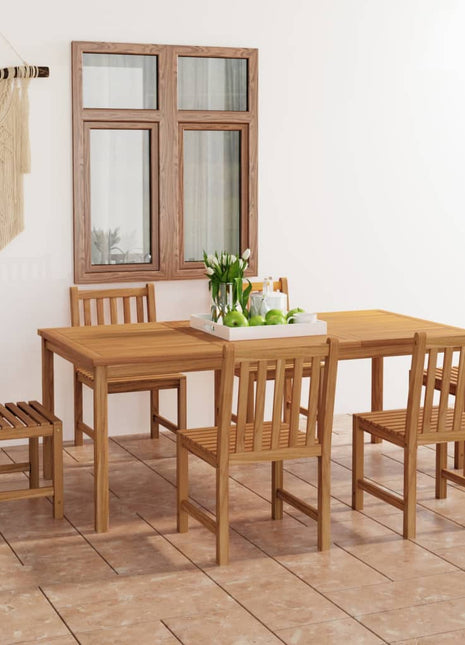 7-Delige Tuinset 200X100 Cm Massief Teakhout